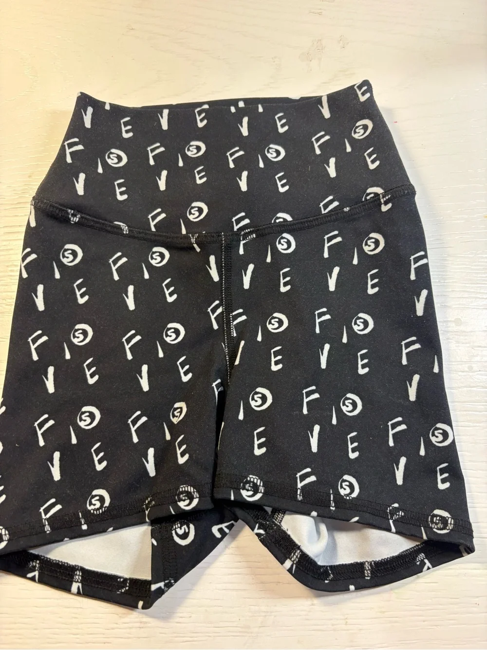 Five dance wear Black Printed Shorts with High Waist